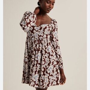 Long Sleeve Baby Doll Mini Women's Dress